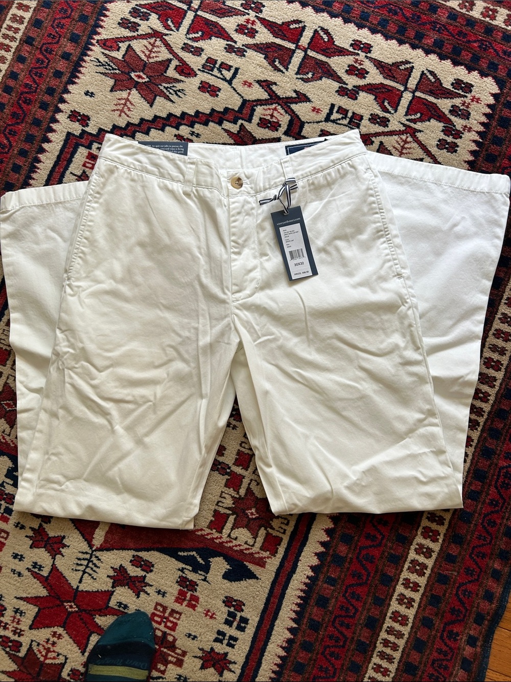 Vineyard Vines Men’s White Chino Pants - Classic Fit Club Pants 30x32 NWT